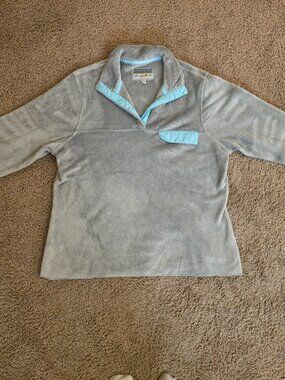 Jachs Cabin Gray Sherpa Fleece Snap Pullover XL Snap Cabin Sweater Outdoor